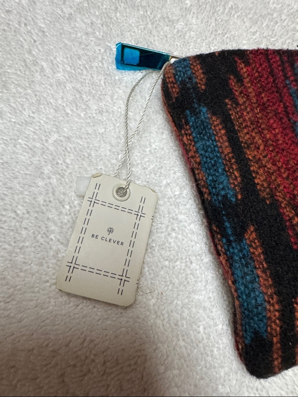 Woven Multicolor Aztec-Pattern Clutch - Picture 2 of 5